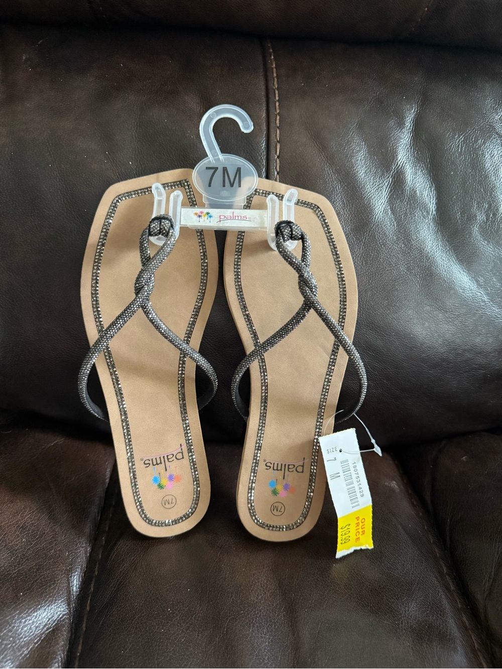 Palms Metallic Bronze Knot-Strap Sandals - Women